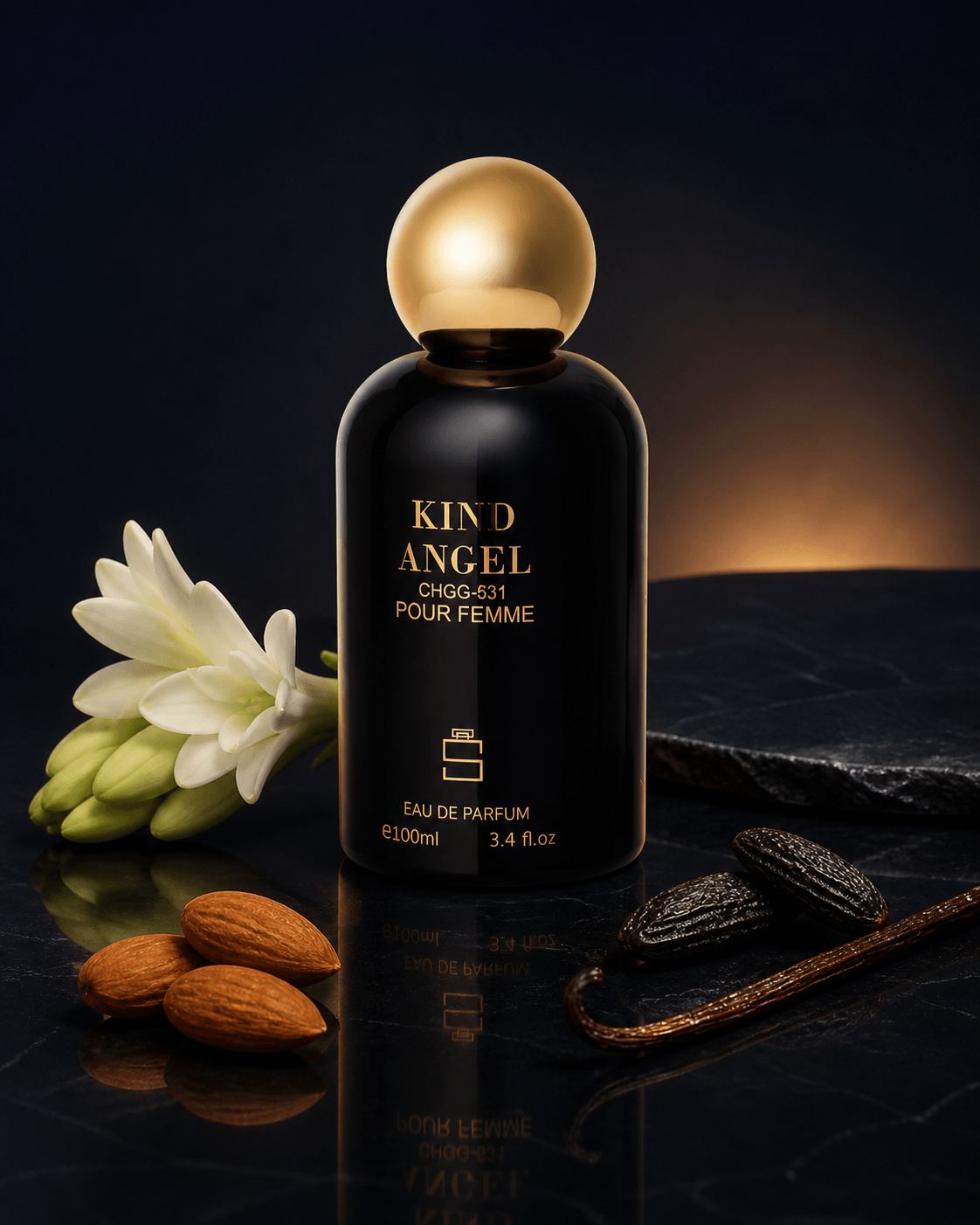 Stellaria Kind Angel pour femme Eau de Parfum 100ml with almond, tuberose and tonka bean, vanilla
